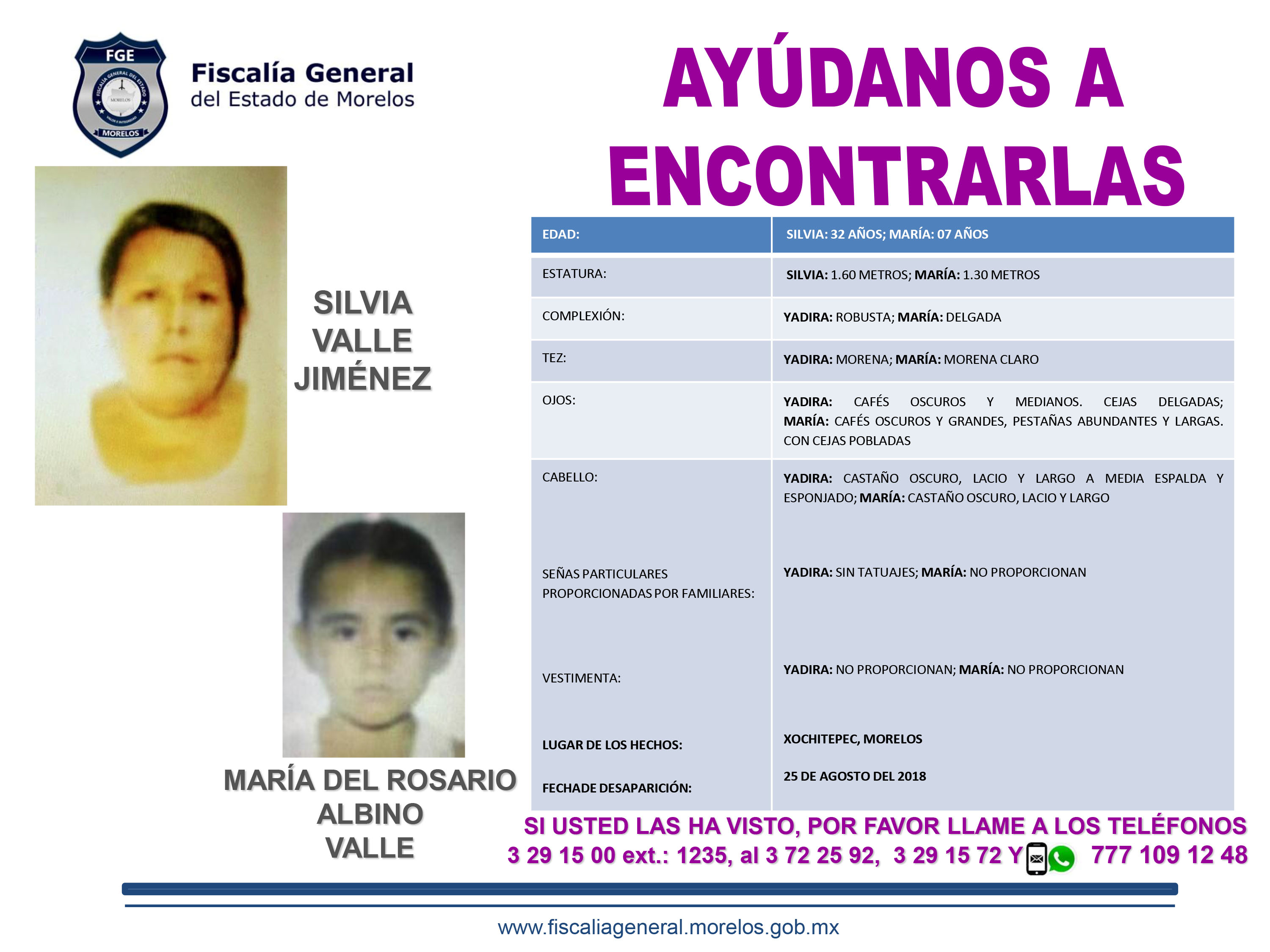 Silvia Valle Jiménez y María del Rosario Albino Valle