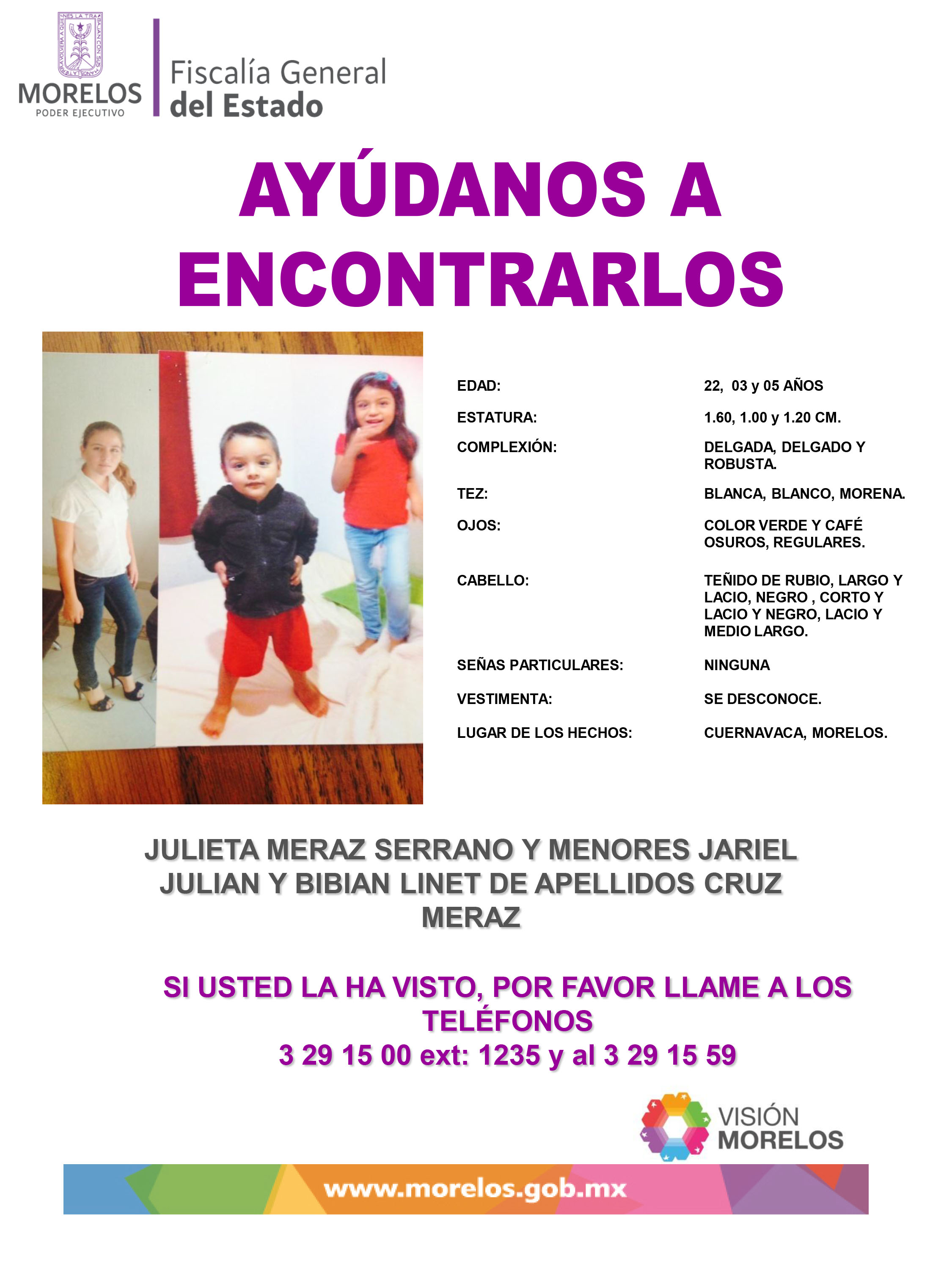 Julieta Meraz Serrano, Jariel Julian, Bibian Cruz Meraz