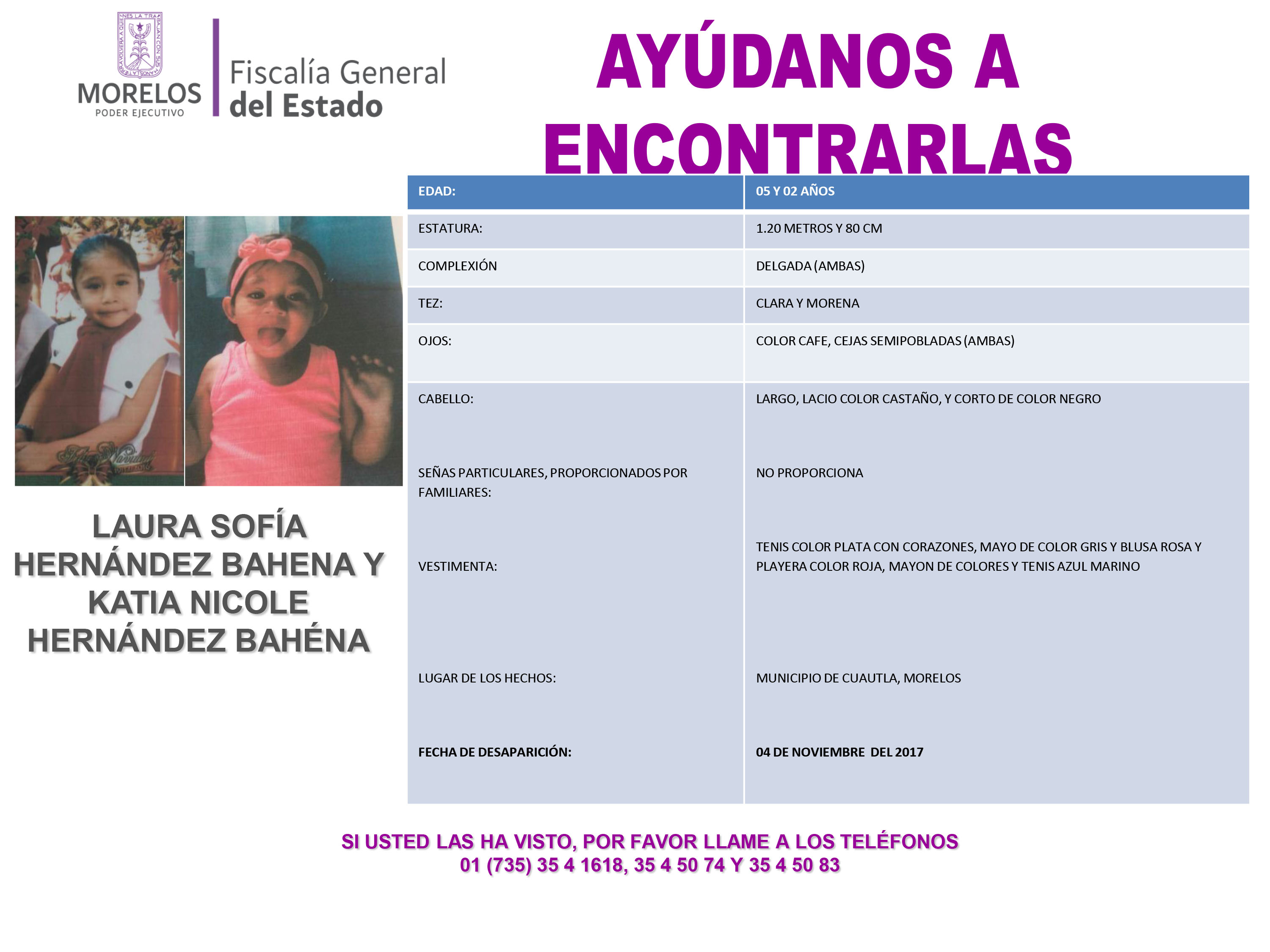 Laura Sofía Hernández Bahéna y Katia Nicole Hernández Bahéna