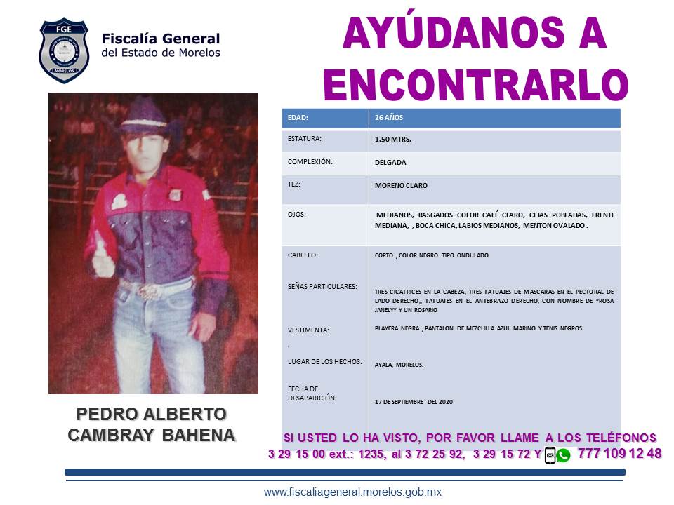 PEDRO ALBERTO CAMBRAY BAHENA