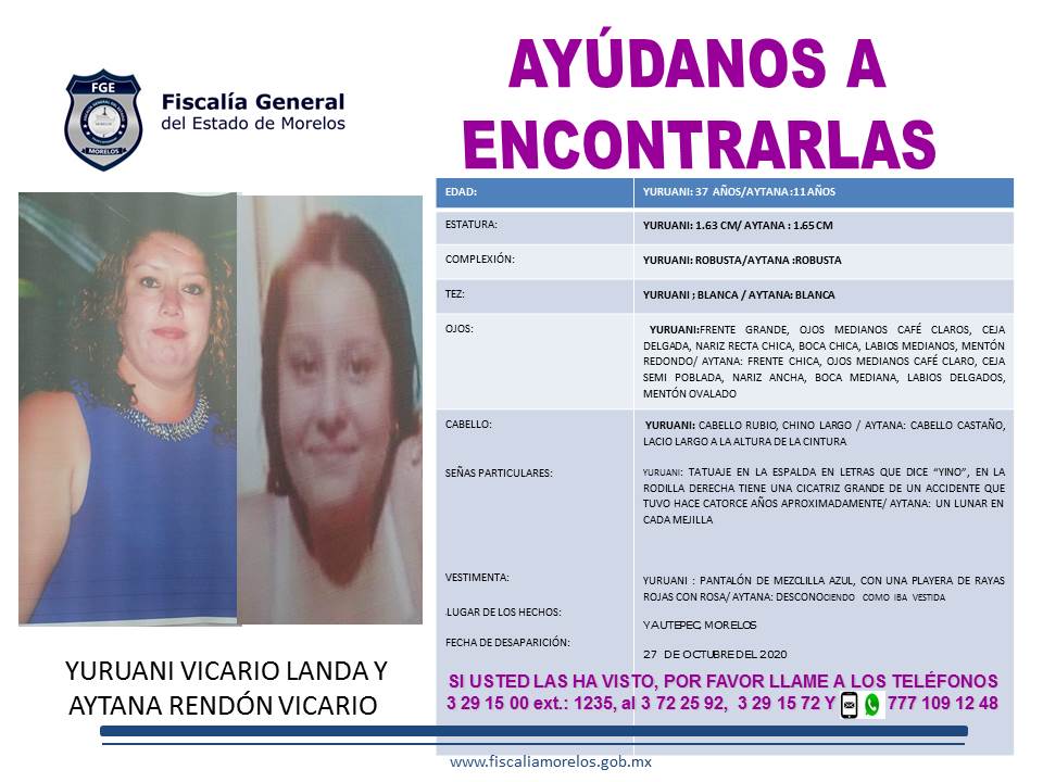 YURUANI VICARIO LANDA Y AYTANA RENDÓN VICARIO