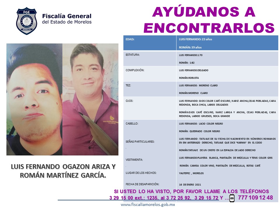 LUIS FERNANDO OGAZON ARIZA Y ROMÁN MARTÍNEZ GARCÍA.