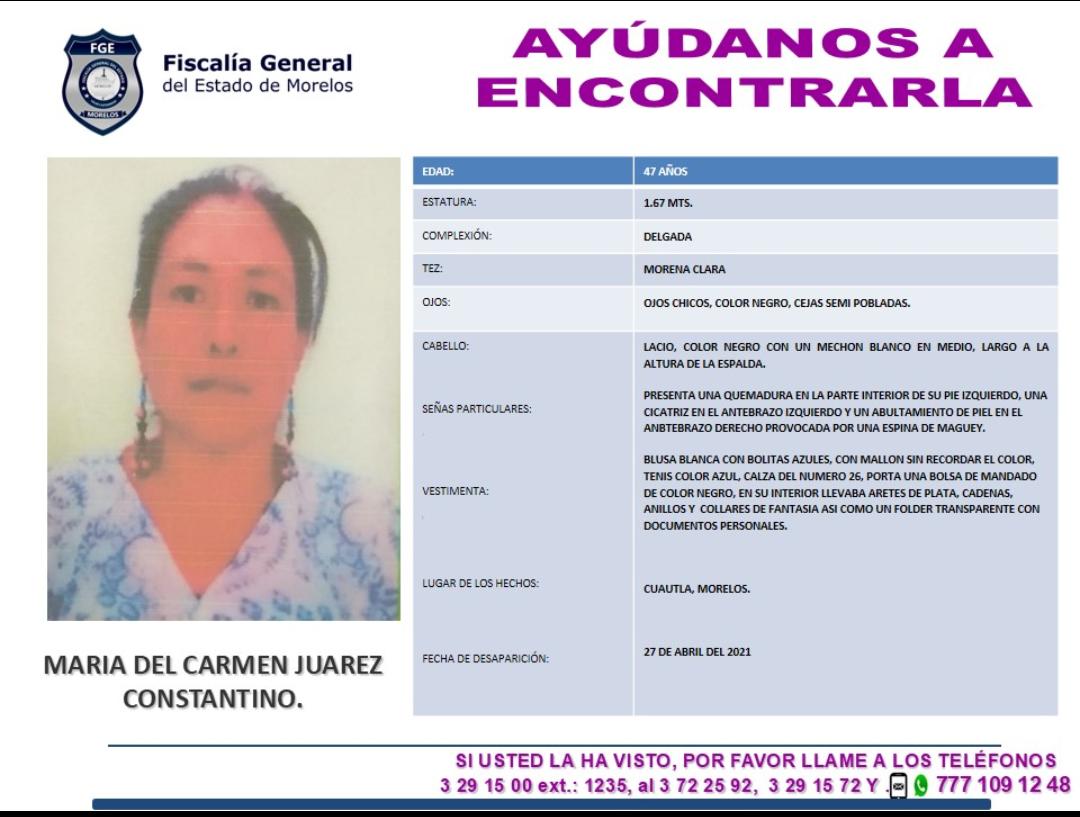 MARÍA DEL CARMEN JUÁREZ CONSTANTINO