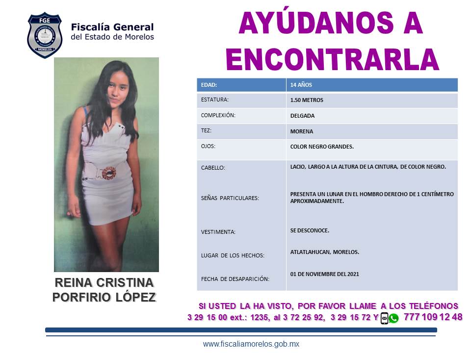 REINA CRISTINA PORFIRIO LÓPEZ