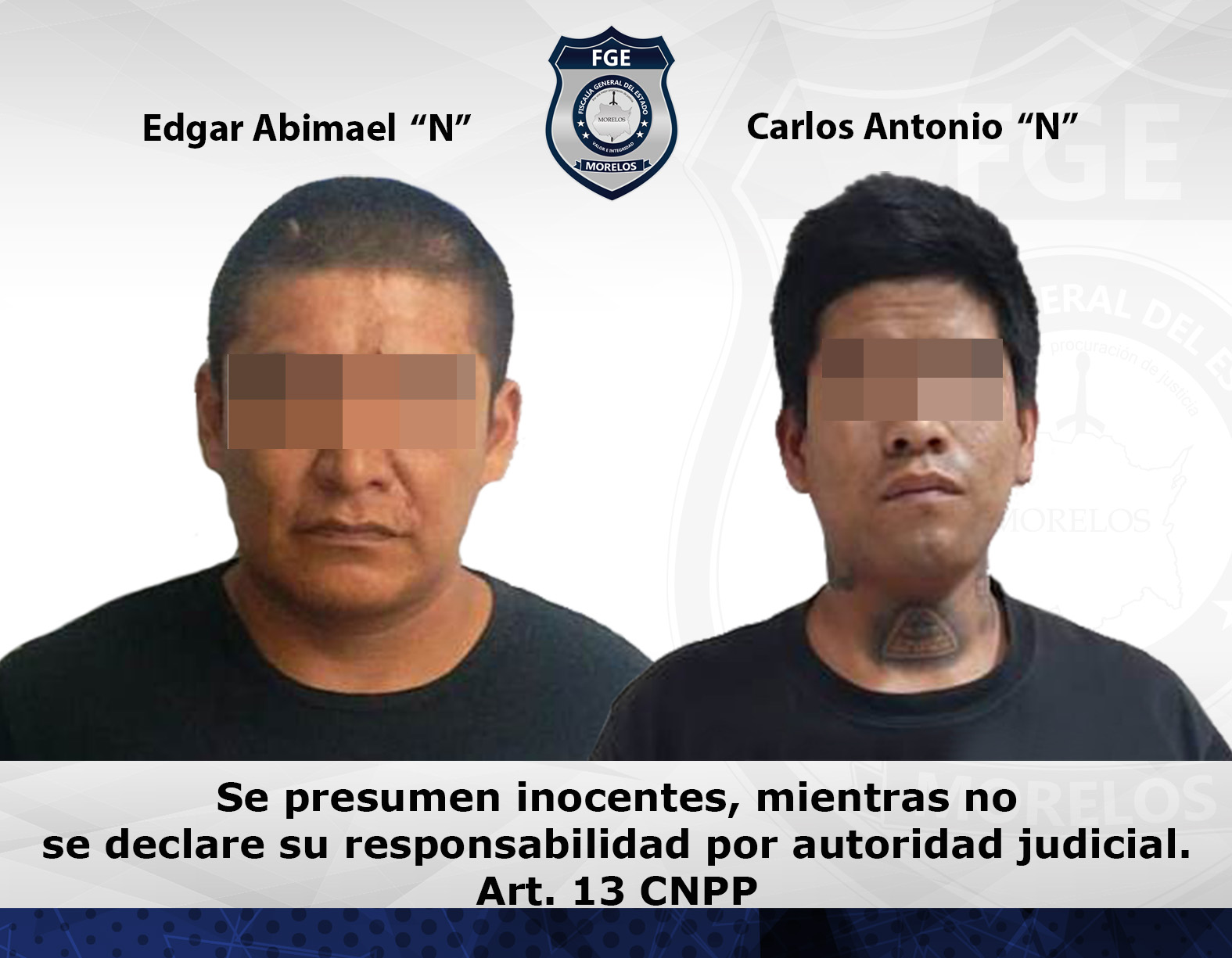 Pareja de masculinos vinculados a proceso por homicidio en Ayala