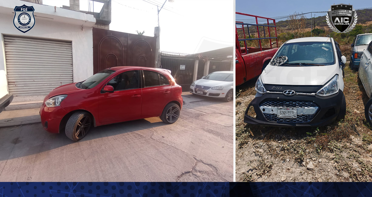 AIC recupera en el municipio de Jojutla dos automotores de procedencia ilícita