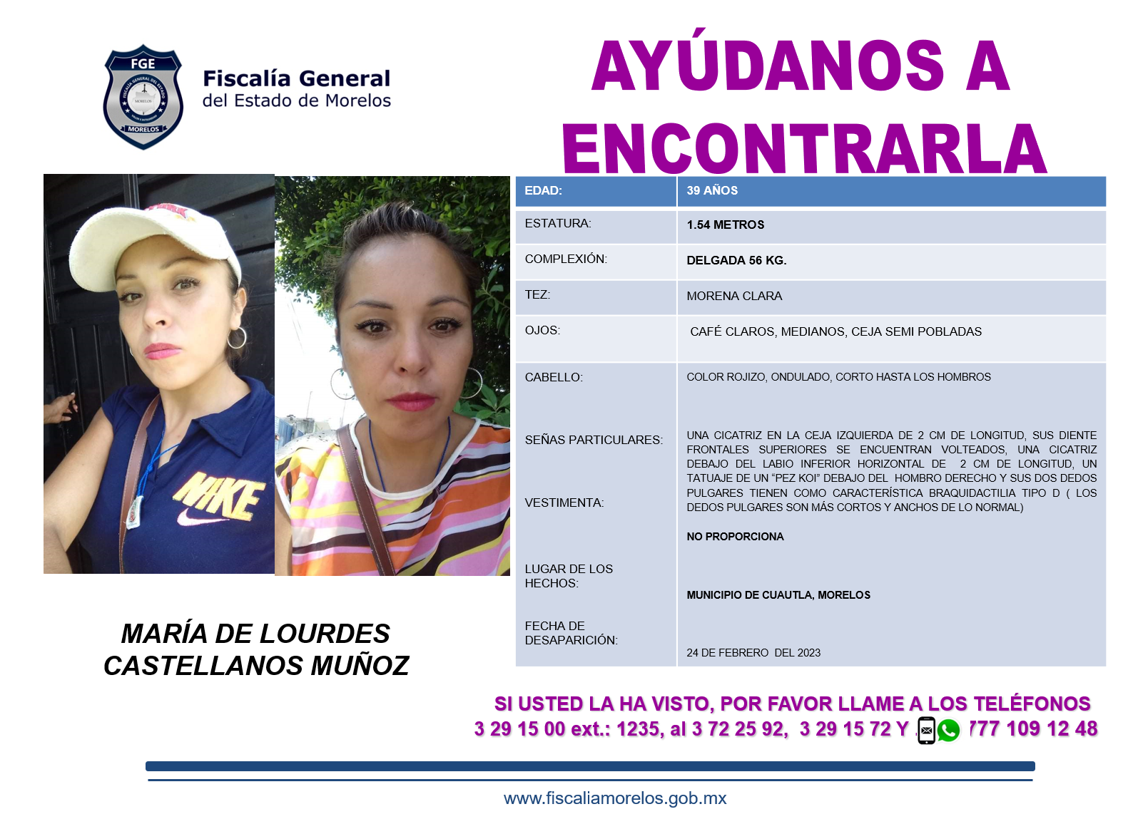 MARÍA DE LOURDES CASTELLANOS MUÑOZ