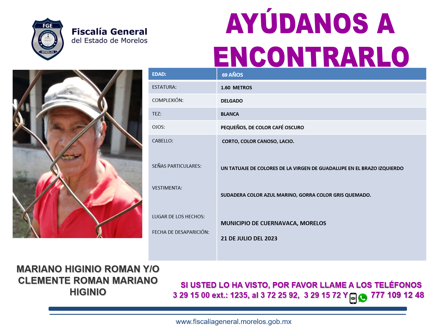 MARIANO HIGINIO ROMAN Y/O CLEMENTE ROMAN MARIANO HIGINIO