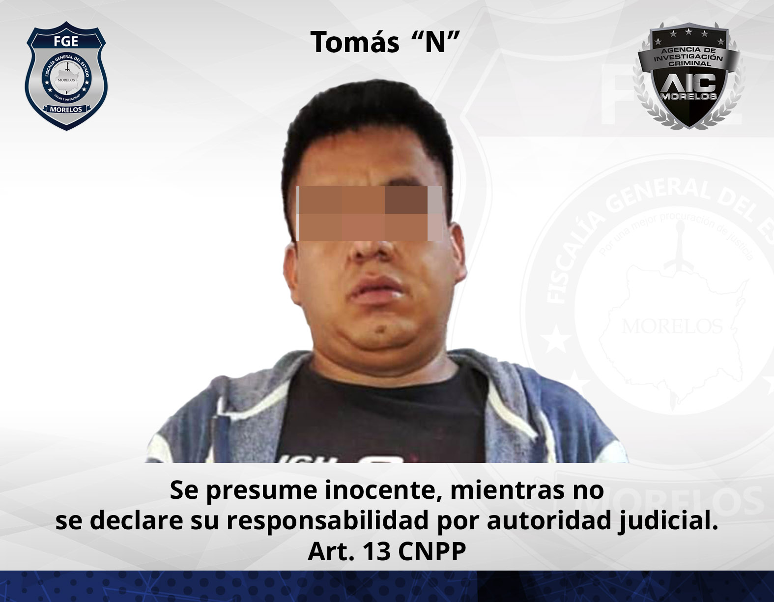AIC realiza aprehensión contra masculino por homicidio