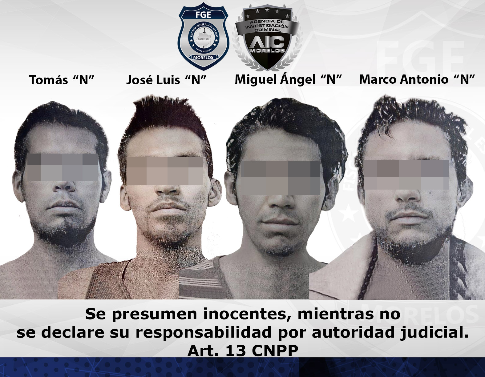 AIC realiza aprehensión de 4 masculinos por robo de vehículo