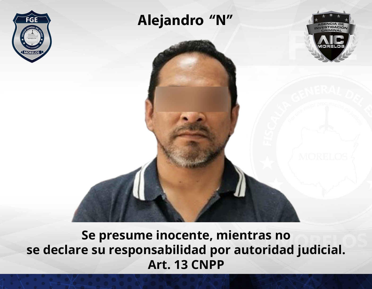 AIC cumplimenta aprehensión por abuso sexual agravado contra una menor de edad en Huitzilac