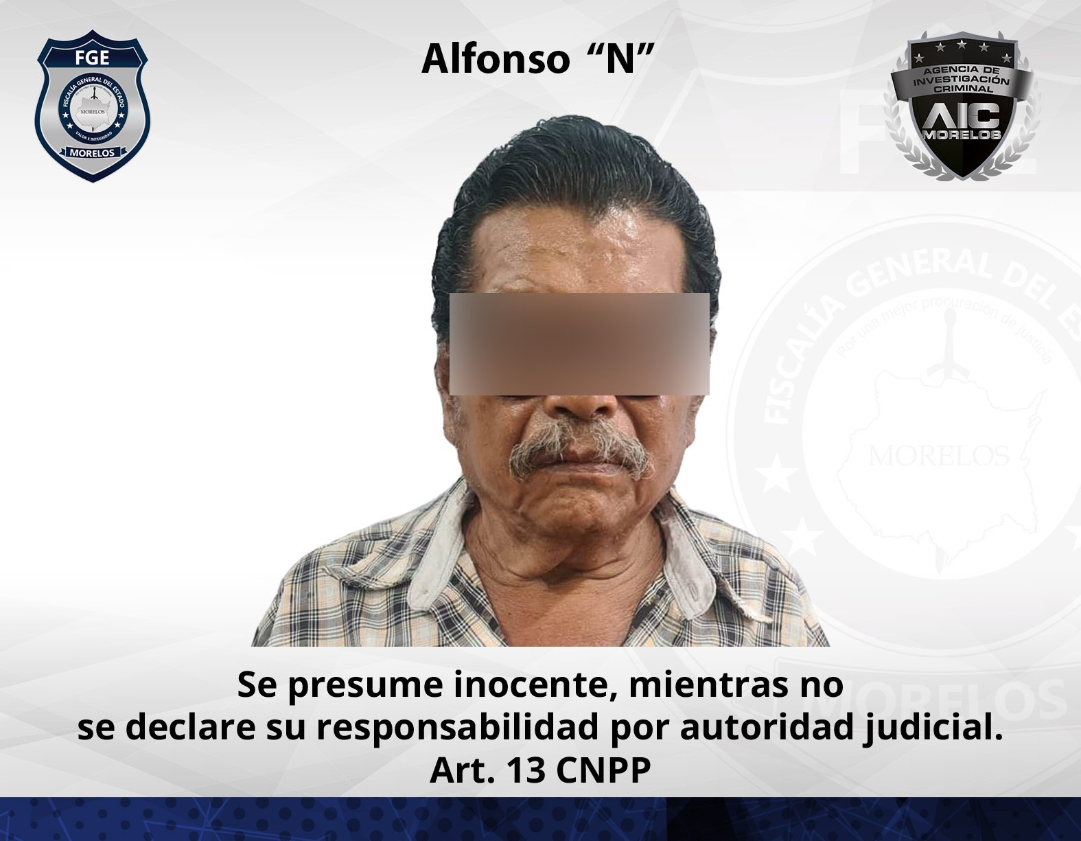 AIC realiza aprehensión de masculino por violación equiparada