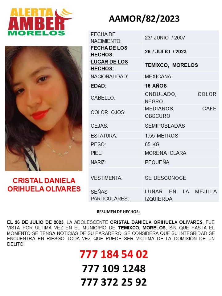 CRISTAL DANIELA ORIHUELA OLIVARES