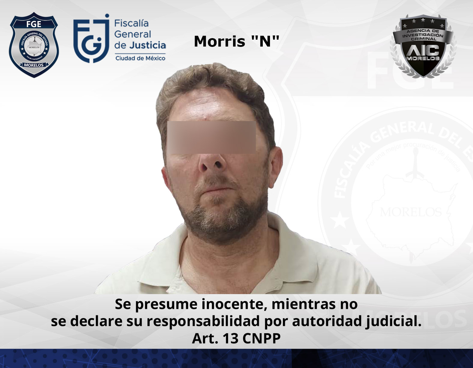 FGE Morelos en coordinación con FGJ CDMX detienen a masculino por tentativa de feminicidio