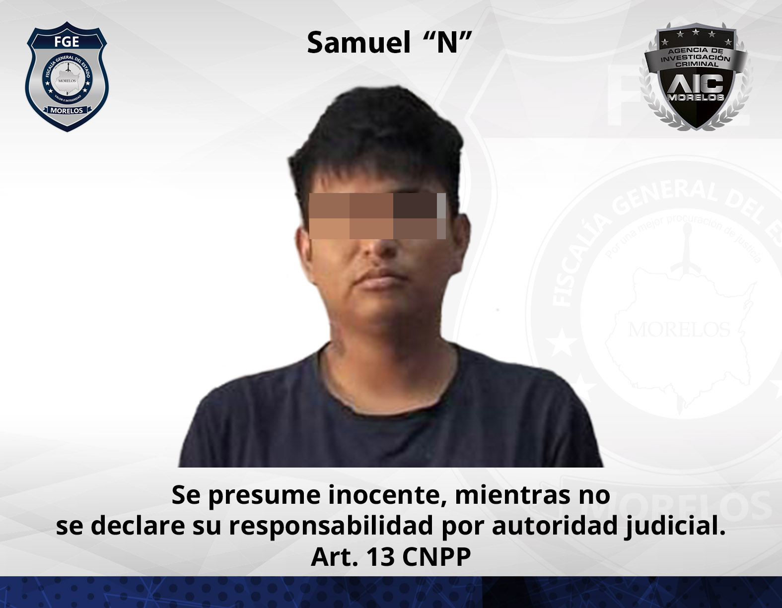 AIC realiza aprehensión contra masculino por homicidio en Temixco