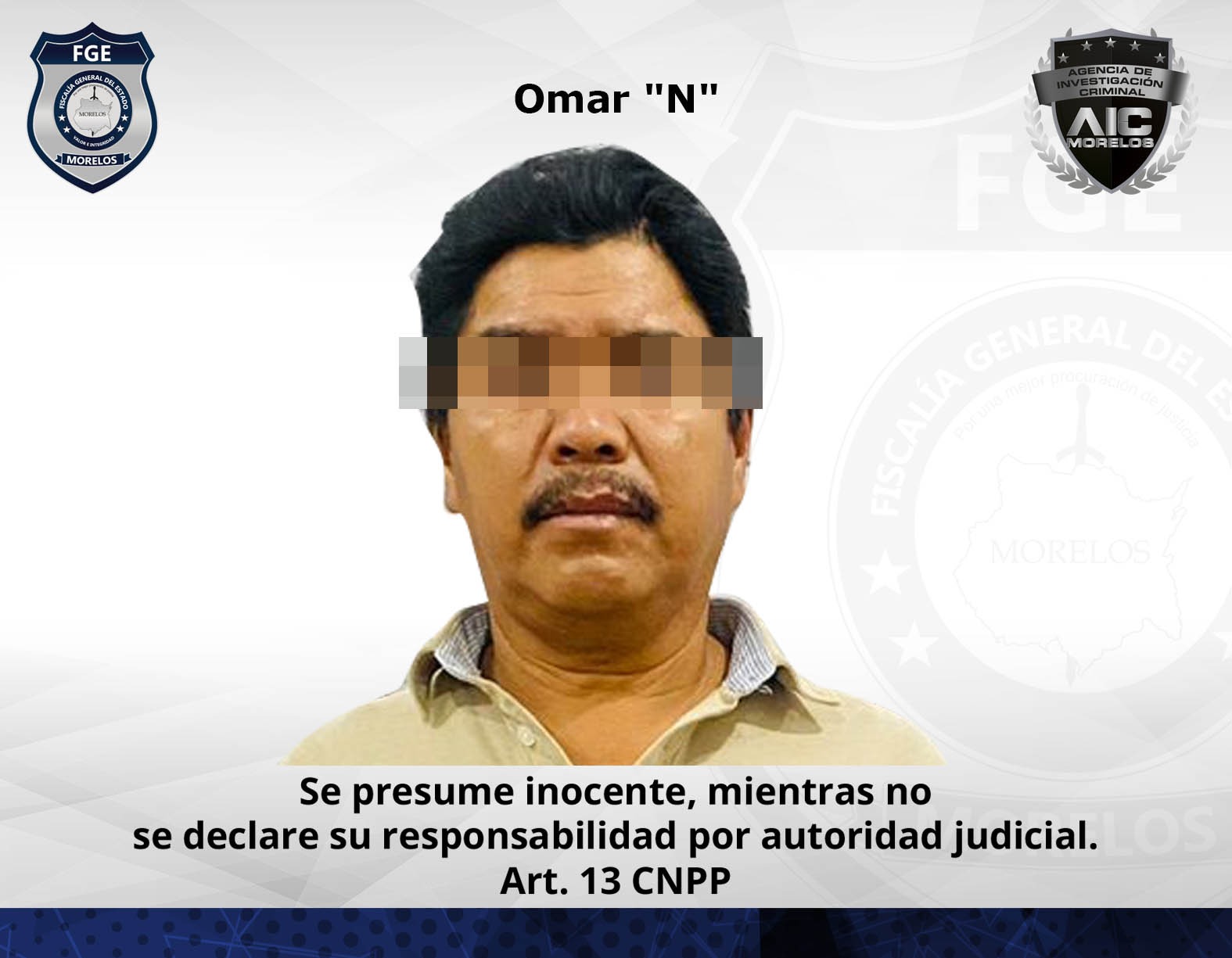 Trabajador independiente aprehendido por la AIC en el municipio de Tlaquiltenango por el delito de robo a casa habitación