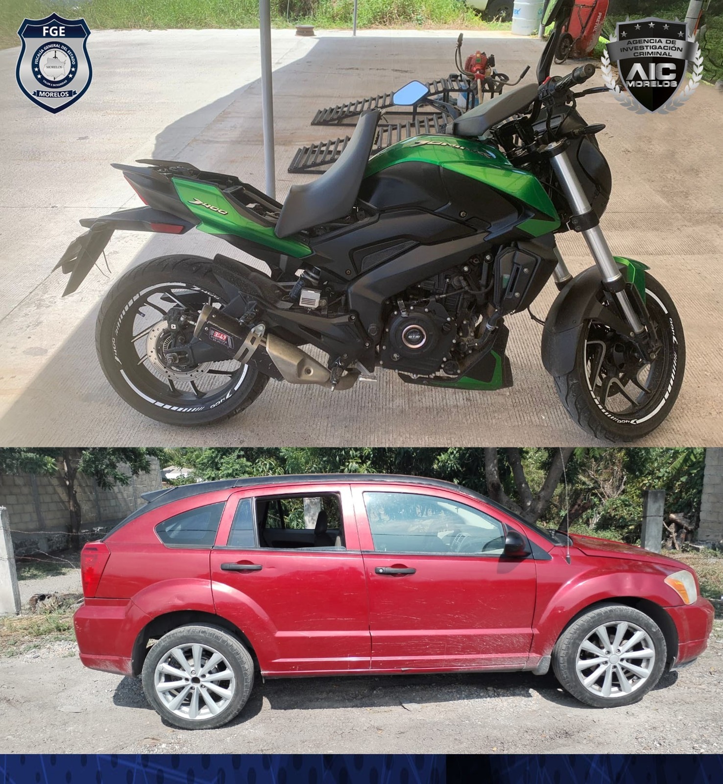 Una camioneta y una motocicleta fueron asegurados por la AIC