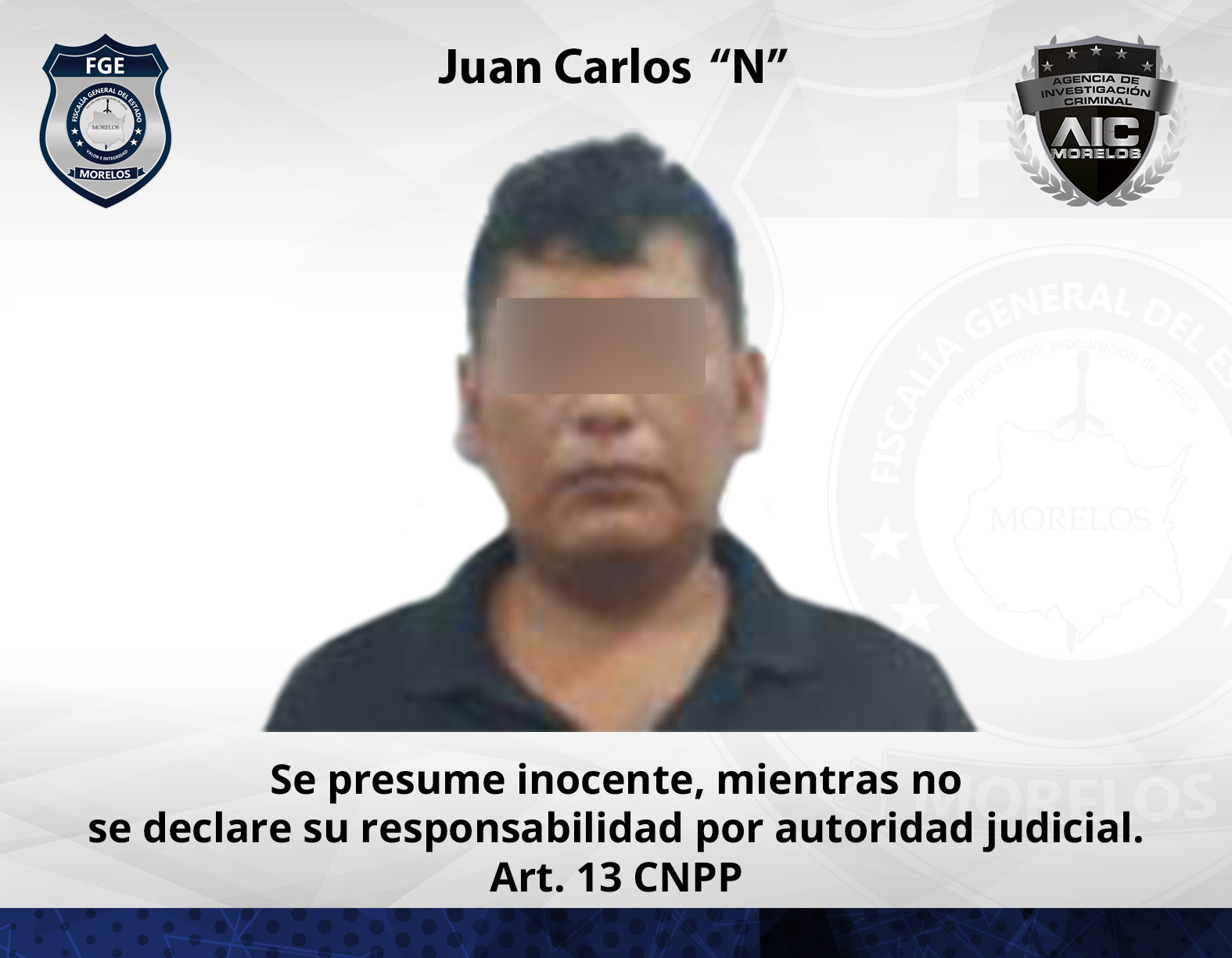 Agentes de Investigación Criminal aseguran en Jojutla a vecino de Coatetelco por violación