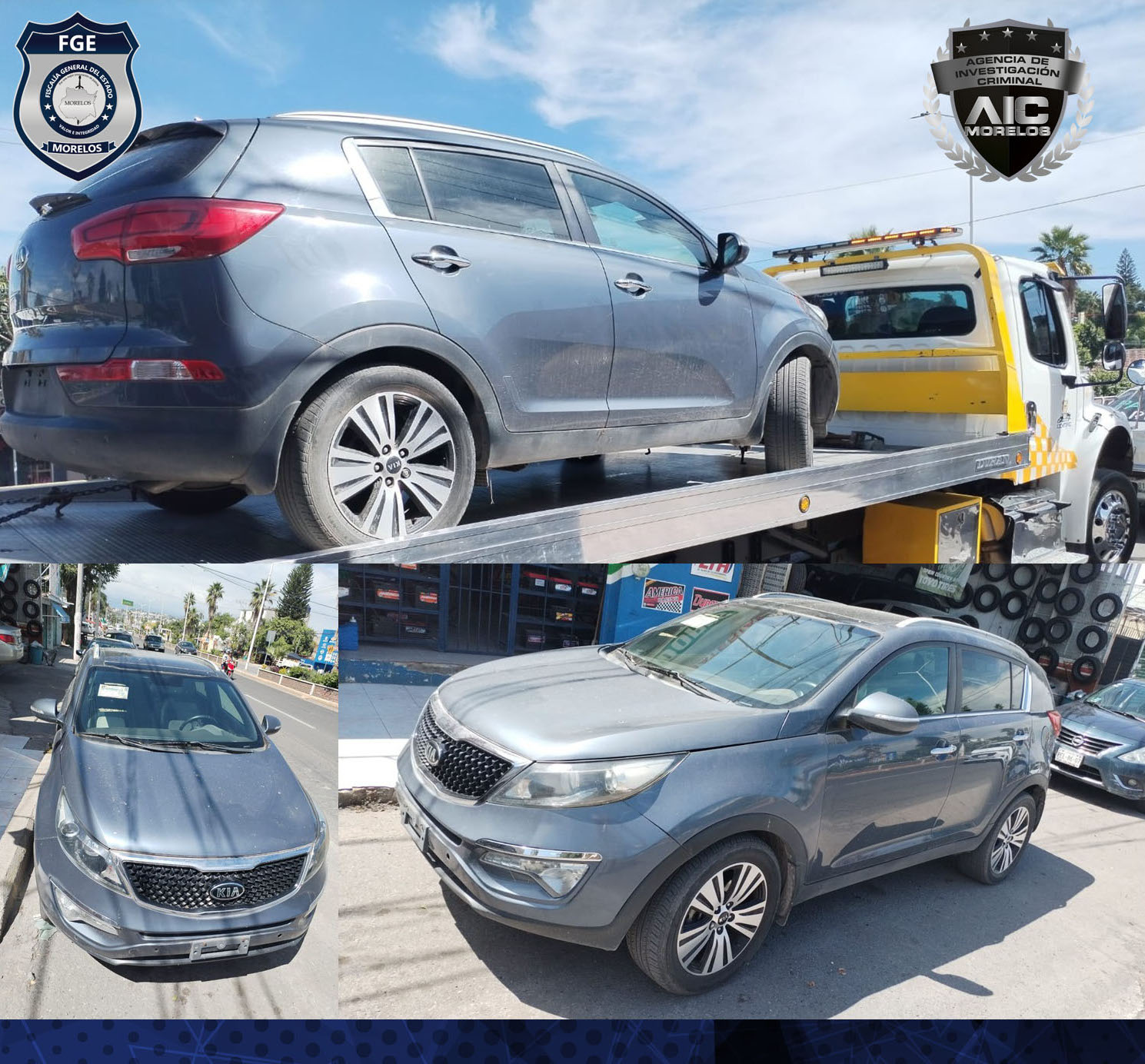 Agentes de Investigación Criminal aseguran en la ciudad de Jojutla un automóvil de procedencia ilícita