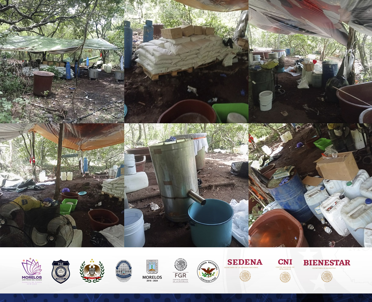 Autoridades estatales y federales desmantelan “narcolaboratorio” enclavado en la sierra de Huautla
