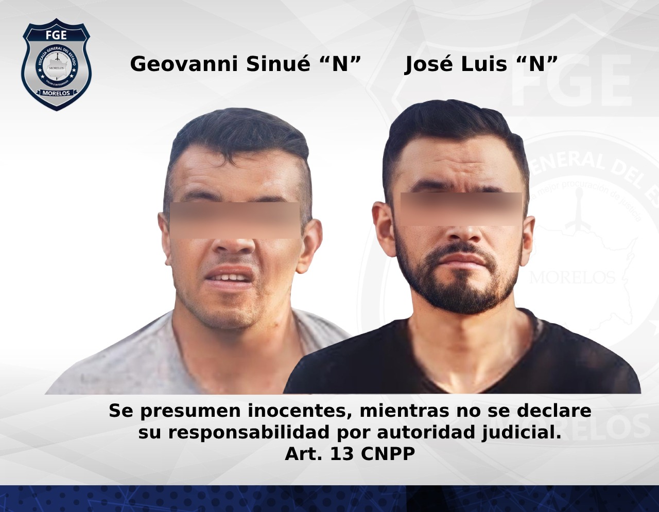 Prisión preventiva contra masculinos por robo calificado