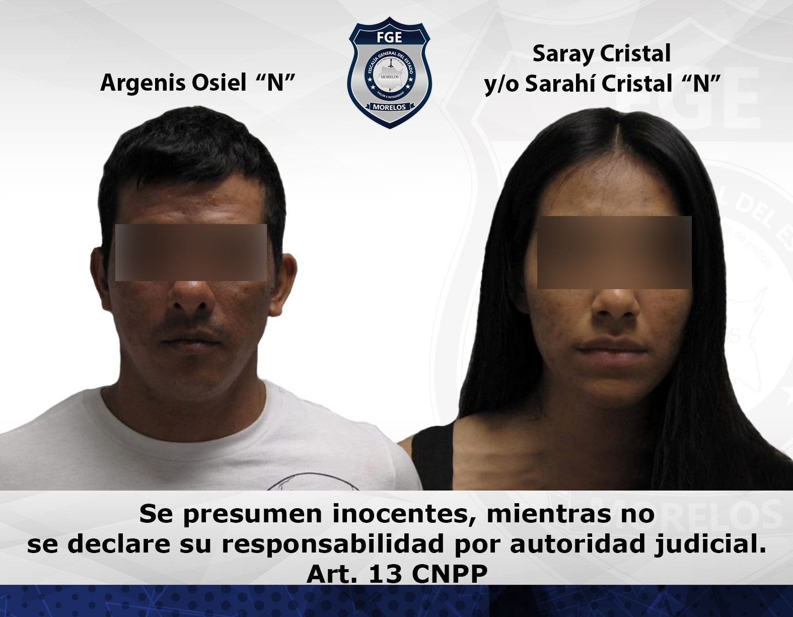 Pareja vinculada por narcomenudeo en Temixco