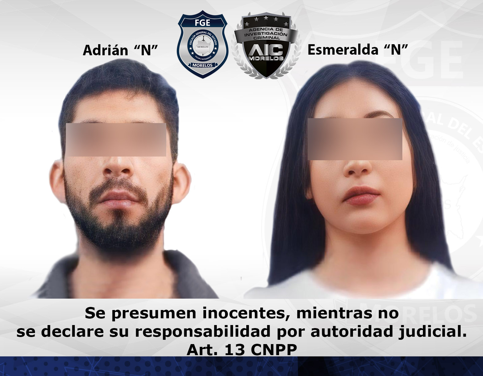 Agentes de investigación en la zona Sur de Morelos detienen a mujer y hombre en poder de droga