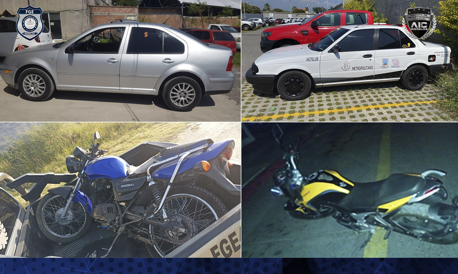 La AIC recuperó cuatro automotores; uno con alteración en sus medios de identificación y tres con reportes de robo