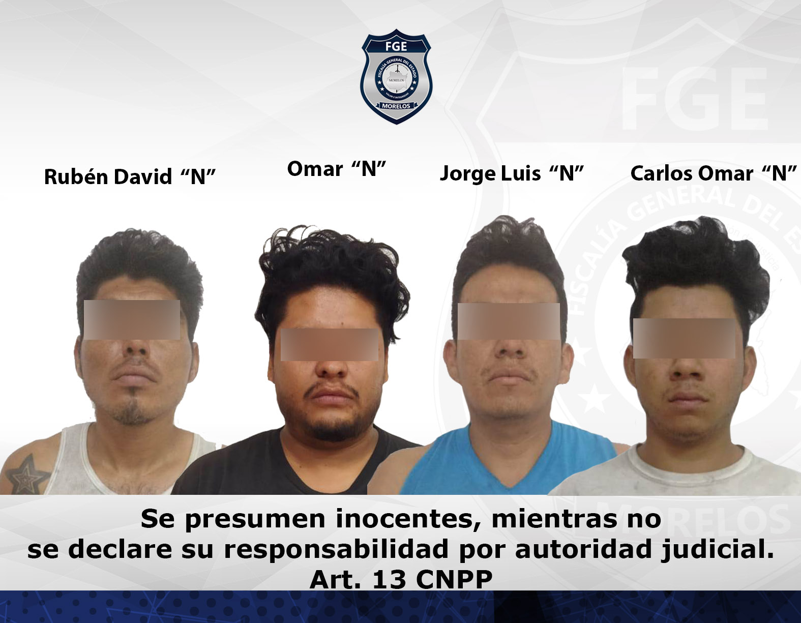 Masculinos vinculados a proceso por robo calificado y daños dolosos