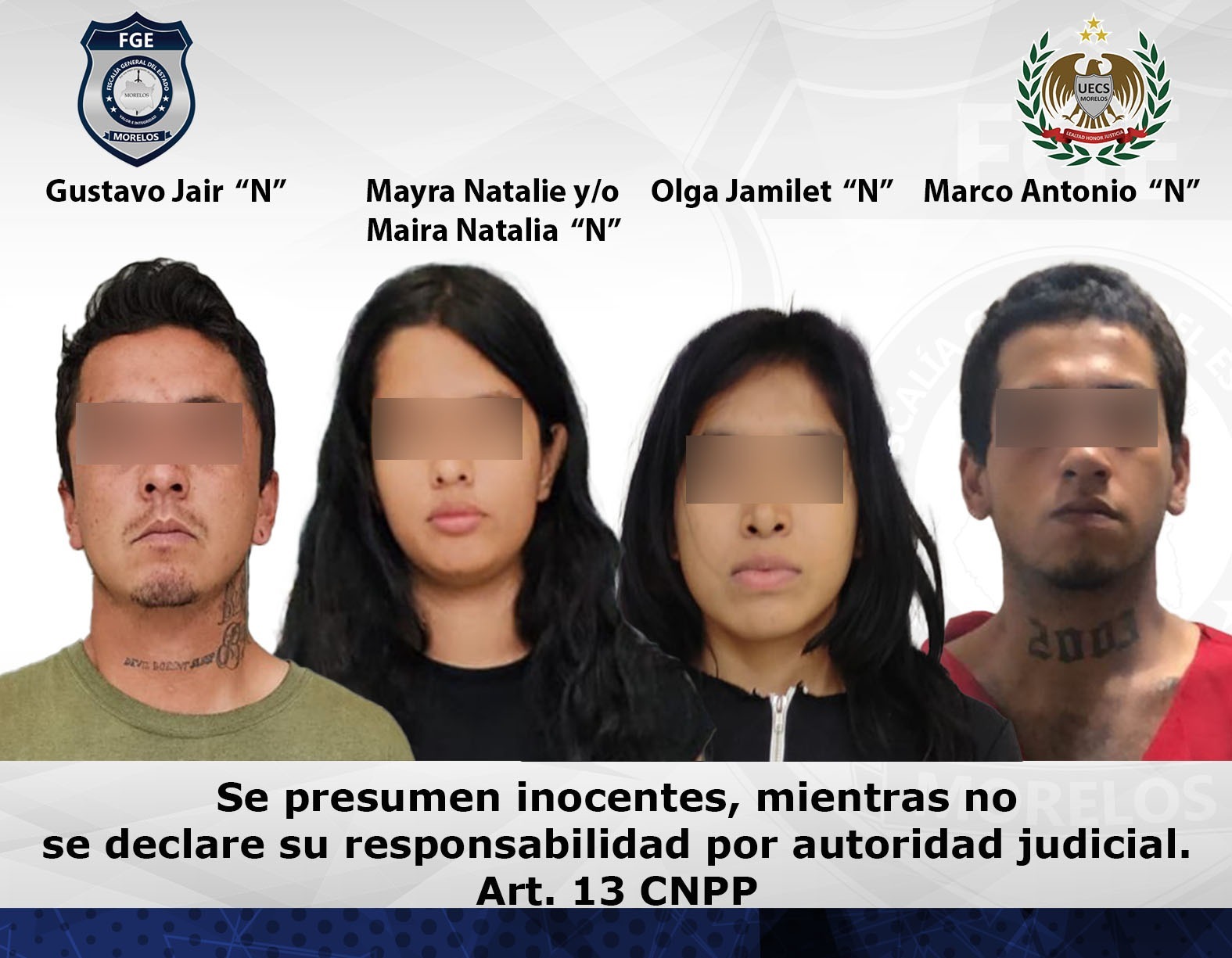 Aprehende FIDAI a 4 extorsionadores en Cuautla