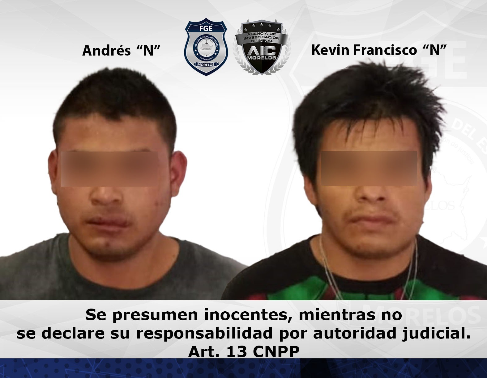 “El Kevin” y “El Chanclas” aprehendidos por la AIC en el municipio de Tlaltizapán por incumplir medidas cautelares
