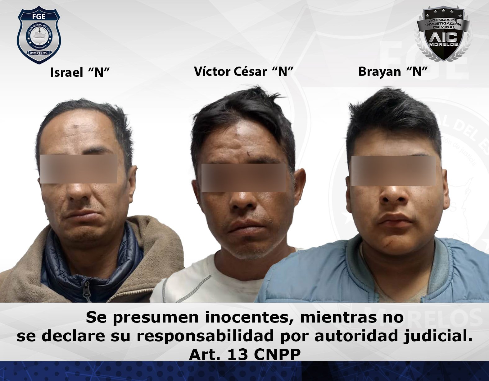 Tres detenidos durante cateo por robo de vehículo