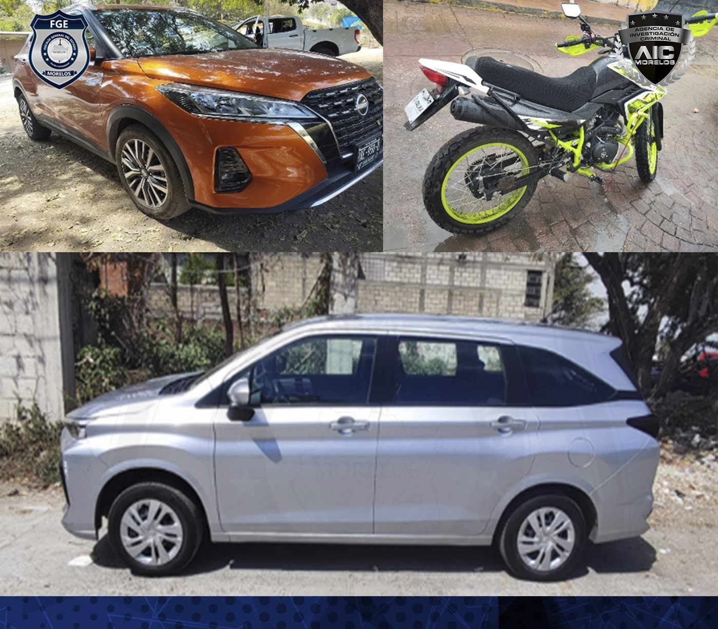 AIC en la zona Sur de Morelos recupera tres vehículos con reporte de robo vigente