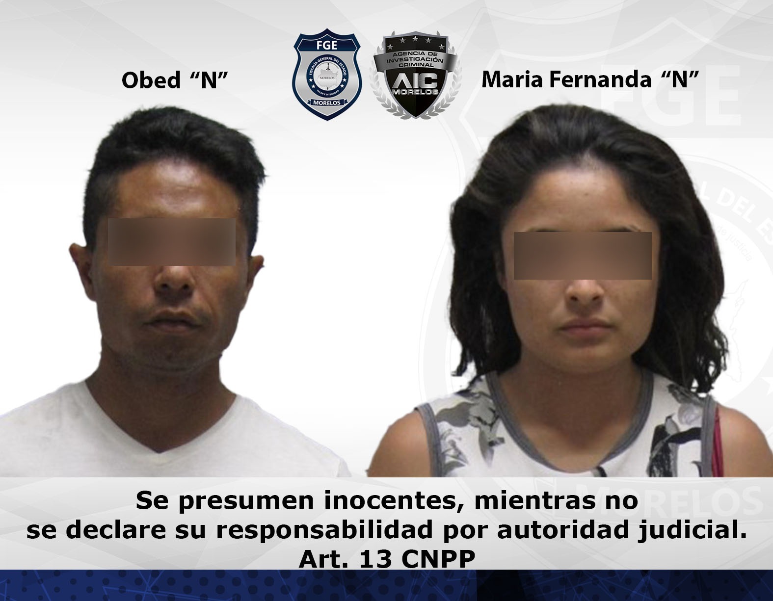 Fiscalía realiza detención de pareja por feminicidio en Temixco