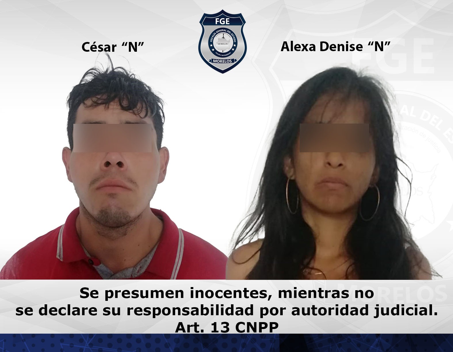 Pareja vinculada por robo en minisúper en Jiutepec