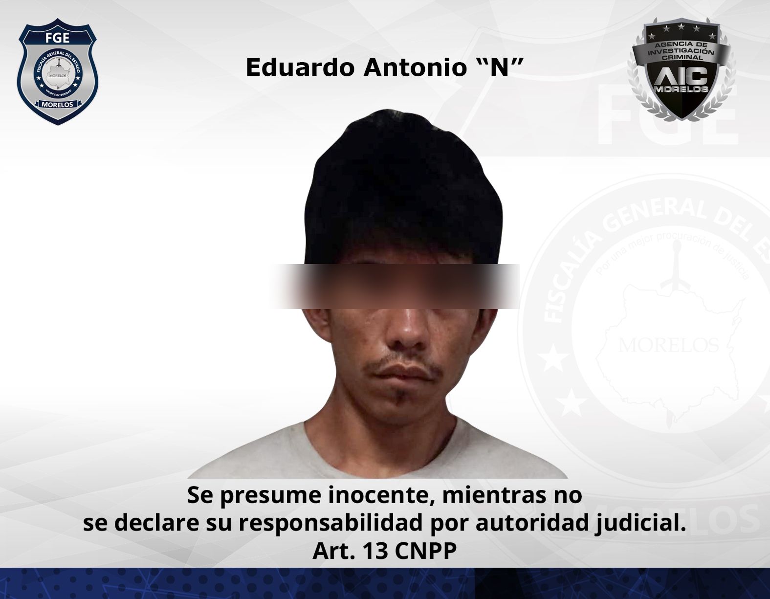 Fiscalía Oriente formula imputación contra masculino por homicidio y tentativa de homicidio en Cuautla