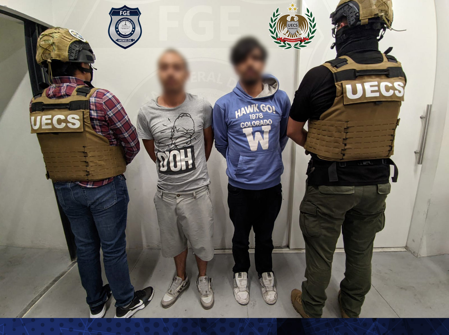 En despliegue táctico coordinado FIDAI realiza detención de cuatro personas, asegurándose un arma larga, narcótico, vehículos y un inmueble en el municipio de Cuautla