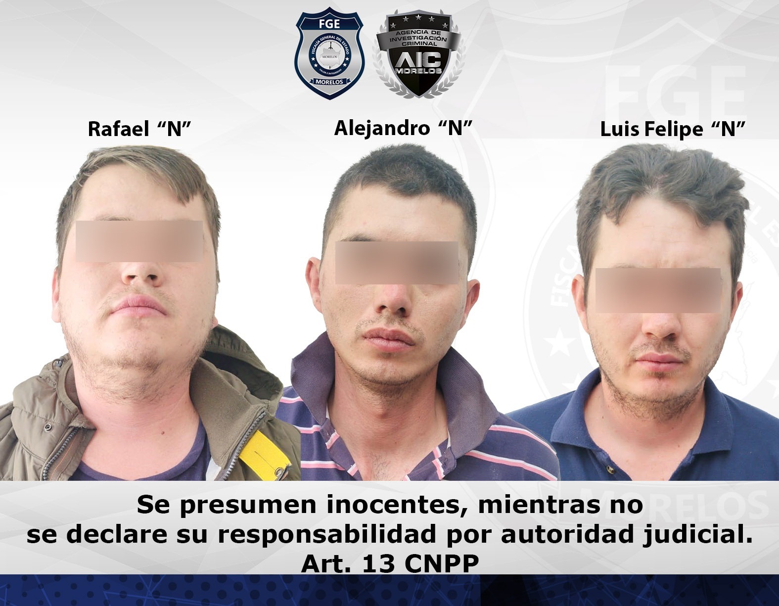 Fiscalía obtiene vinculación contra tres masculinos por feminicidio y homicidio calificado cometidos en Cuernavaca