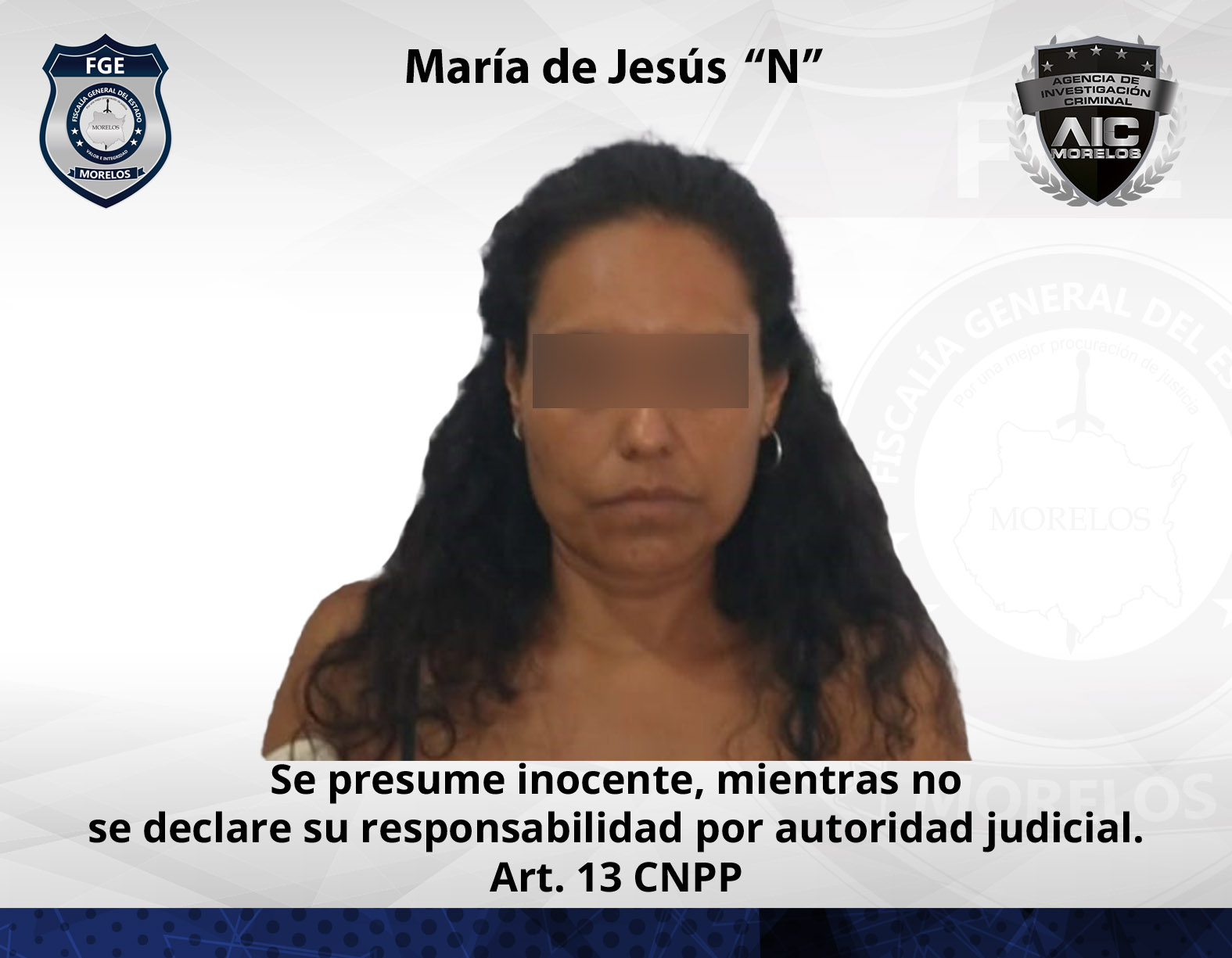 Cumplimenta AIC orden de aprehensión contra mujer en el municipio de Jojutla por narcomenudeo
