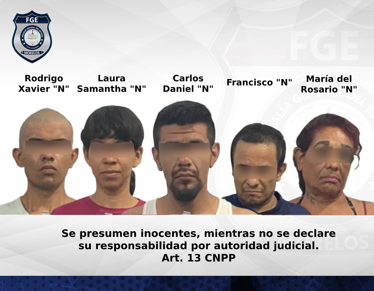 Agentes de Investigación Criminal capturan en cateo a cinco personas en posesión de droga en el municipio de Jojutla