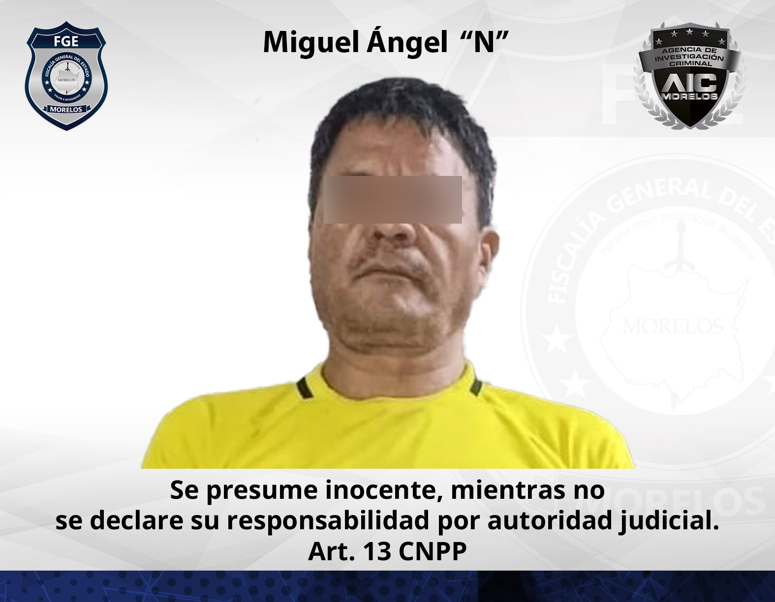 AIC Morelos realiza detención de masculino buscado en la CDMX por tentativa de robo y homicidio calificado