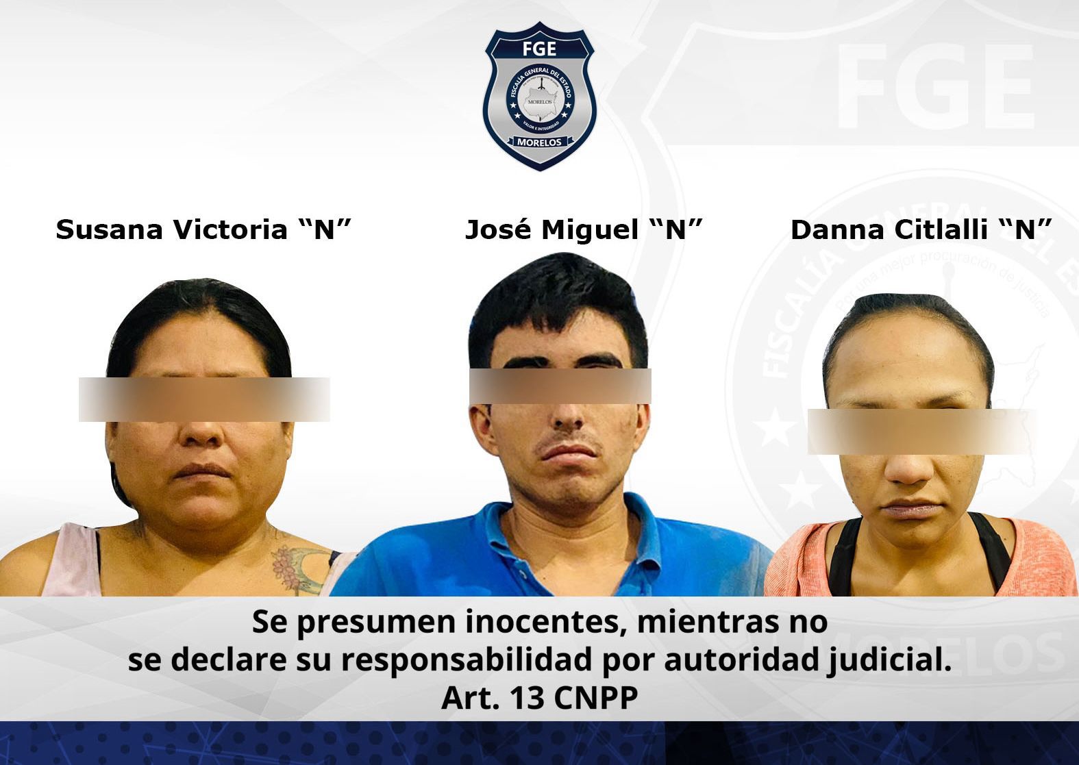 Vinculan a proceso a un hombre y a dos mujeres por privar de la libertad a familia en Coatetelco para apropiarse de objetos de valor