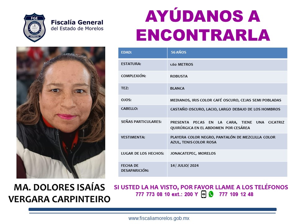 MA. DOLORES ISAÍAS VERGARA CARPINTEIRO