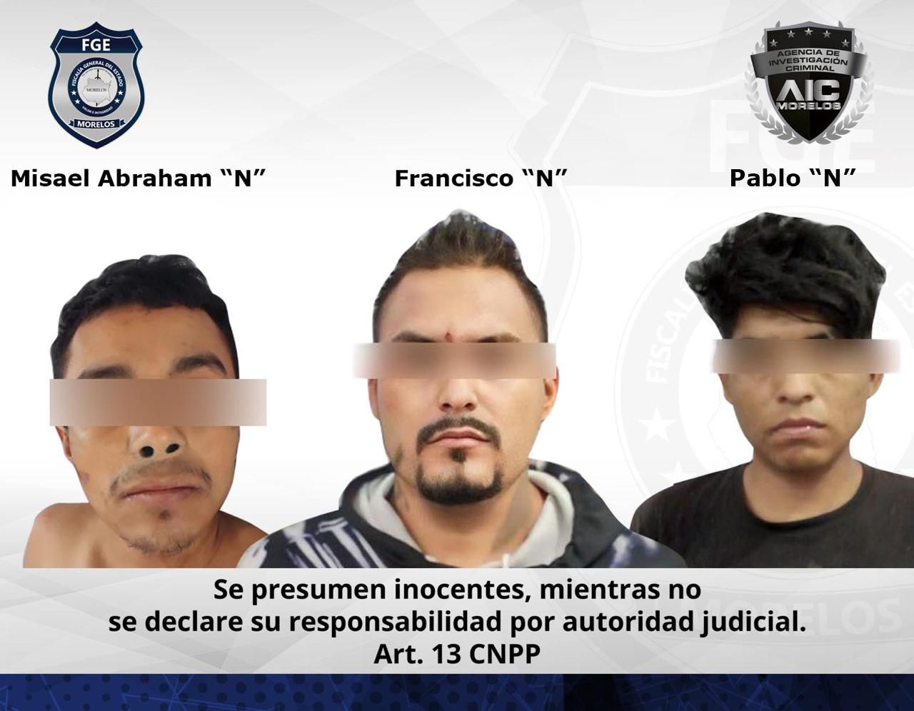 Tres masculinos vinculados por robo de vehículo con violencia en el municipio de Jojutla