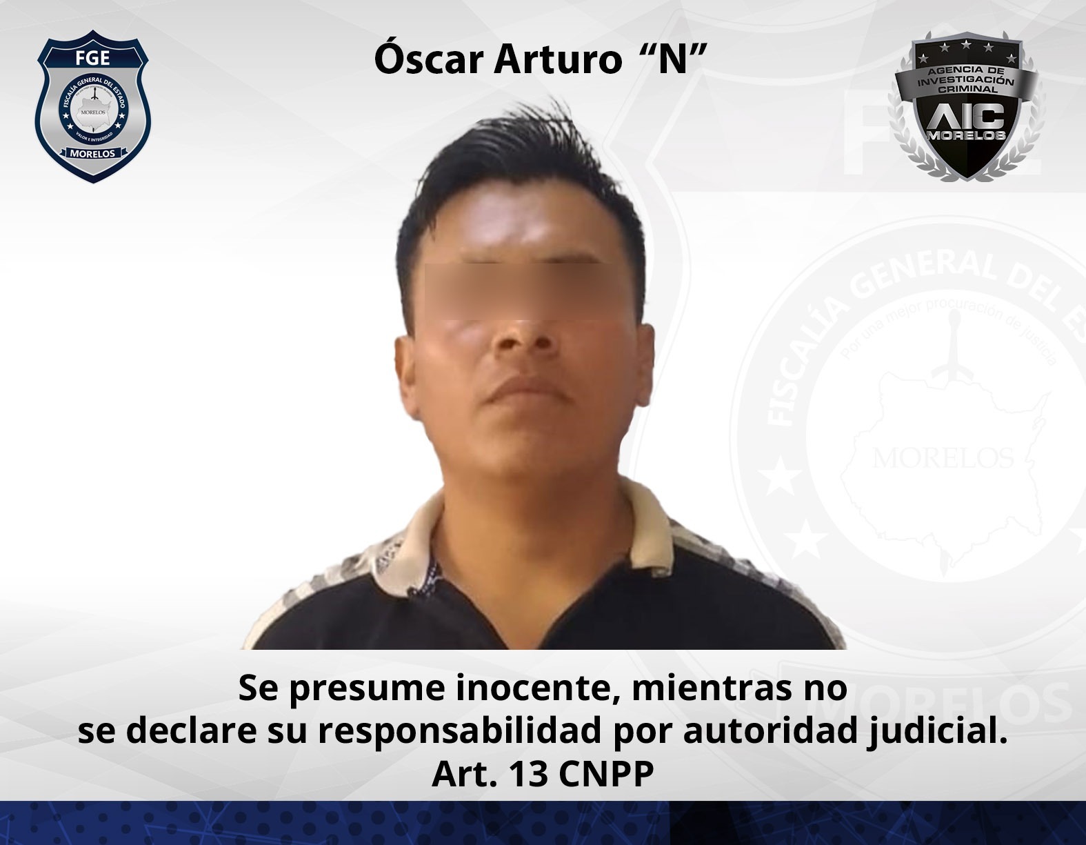 AIC realiza la aprehensión contra masculino por homicidio