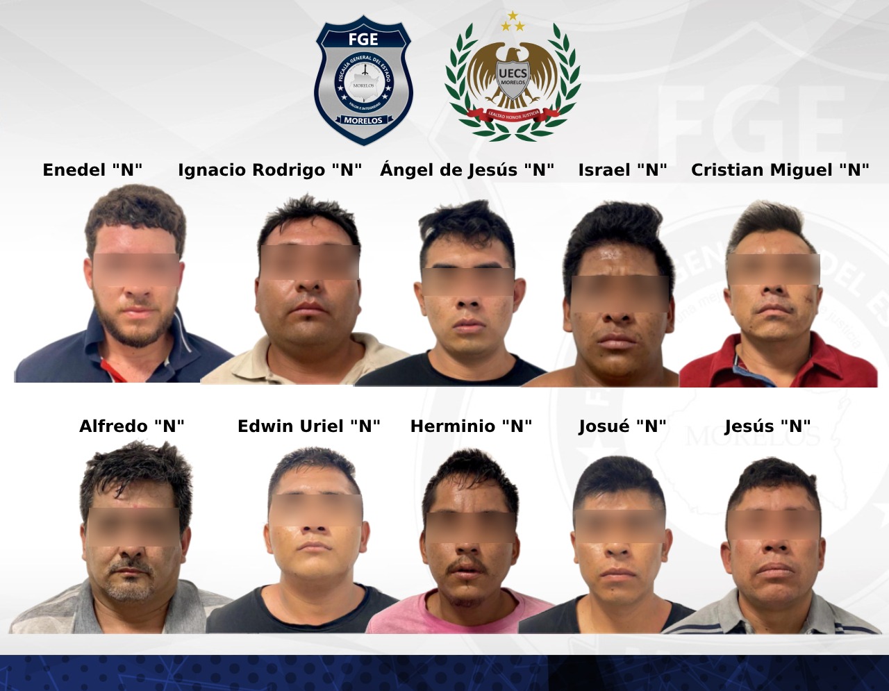 FIDAI obtiene sentencia de 50 años de prisión contra 10 masculinos por secuestro agravado y homicidio calificado