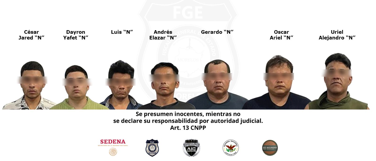 Fiscalía Morelos en coordinación con autoridades federales y del estado, captura a célula delictiva en el municipio de Zacatepec