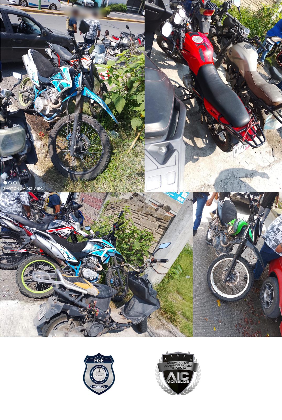 Agentes de investigación aseguran tres motocicletas de procedencia ilícita