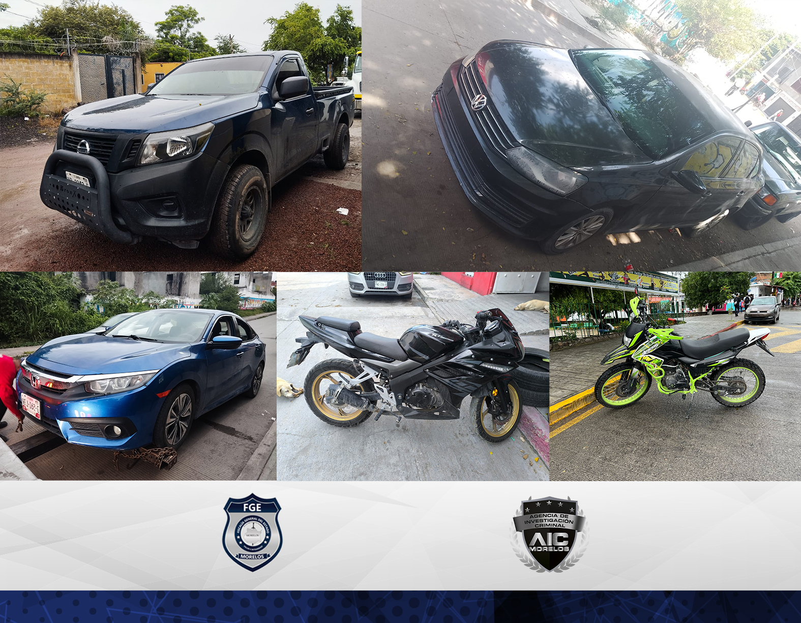 Nueve vehículos de procedencia ilícita asegurados por la AIC en tres municipios de la zona Sur de nuestra entidad