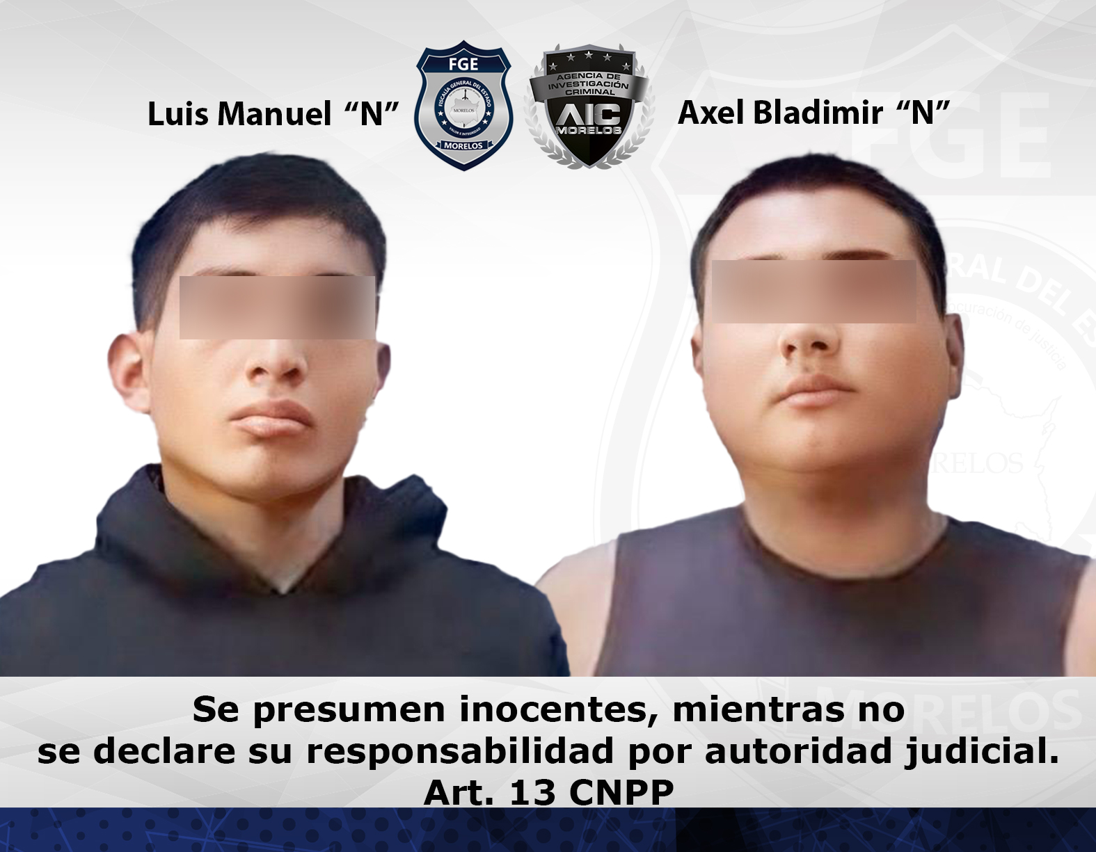 Prisión preventiva contra masculinos por robo de vehículo automotor agravado en Temixco